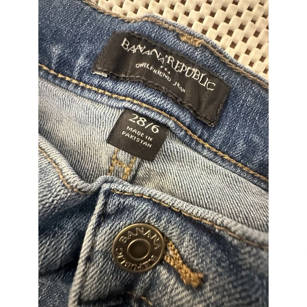 Banana Republic Jeans Women Size 6/28 8 Girlfriend Stretch Tapered‎ Straight Leg